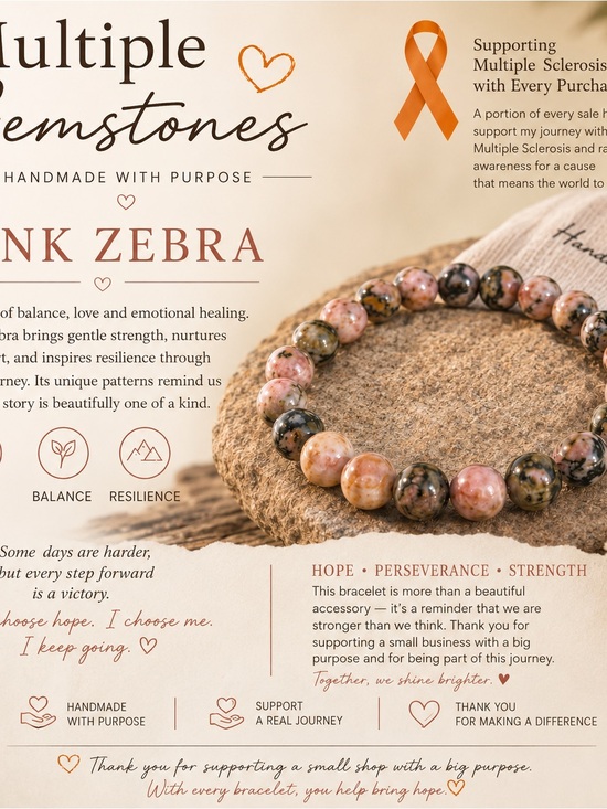 Pink Zebra Jewelry - Pink Zebra Pink and Cream Beaded Stretch Bracelet by Pink Zebra